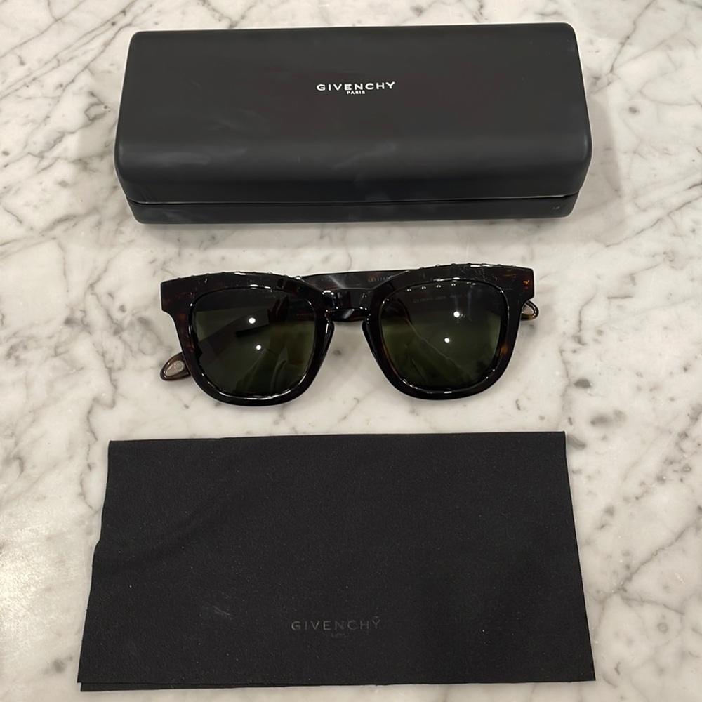 Studded Givenchy Sunglasses with Silver Studs with Box, Cloth, Great Condition